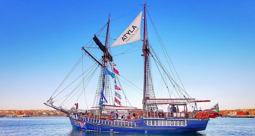 Atyla Blue Ship Welcome Hull Old Looking Ship Pirate Sailing Today