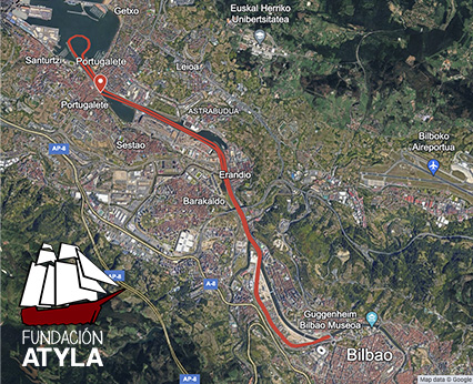 Segeltörn, Bilbao-Mündung, Portugalete, Bizkaia-Brücke, Biskaya, Itsasmuseum, Segelschiff, Ticket, einzigartiger Abenteuerurlaub, Spanien, Baskenland, Ausflug, Schiff Copia